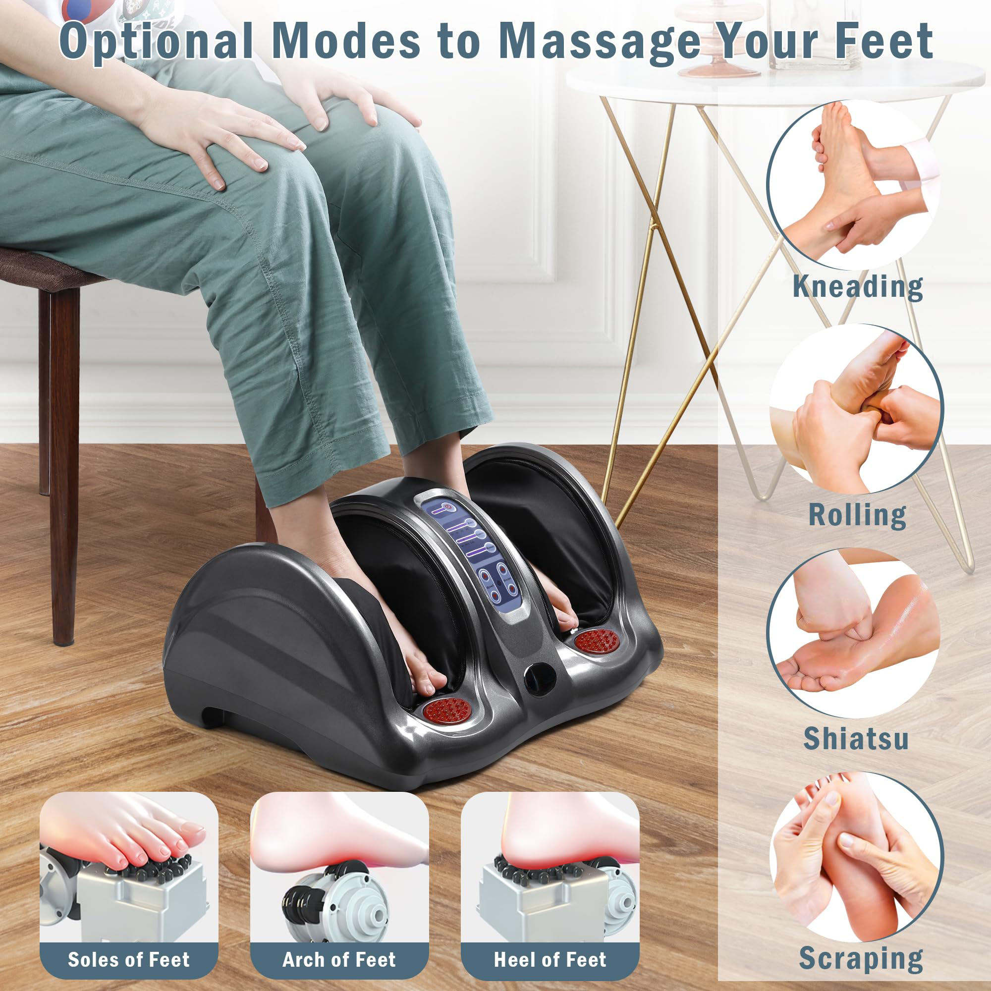 Electric Foot Massager – 3-in-1 Relaxation with Heat, Vibration & Kneading