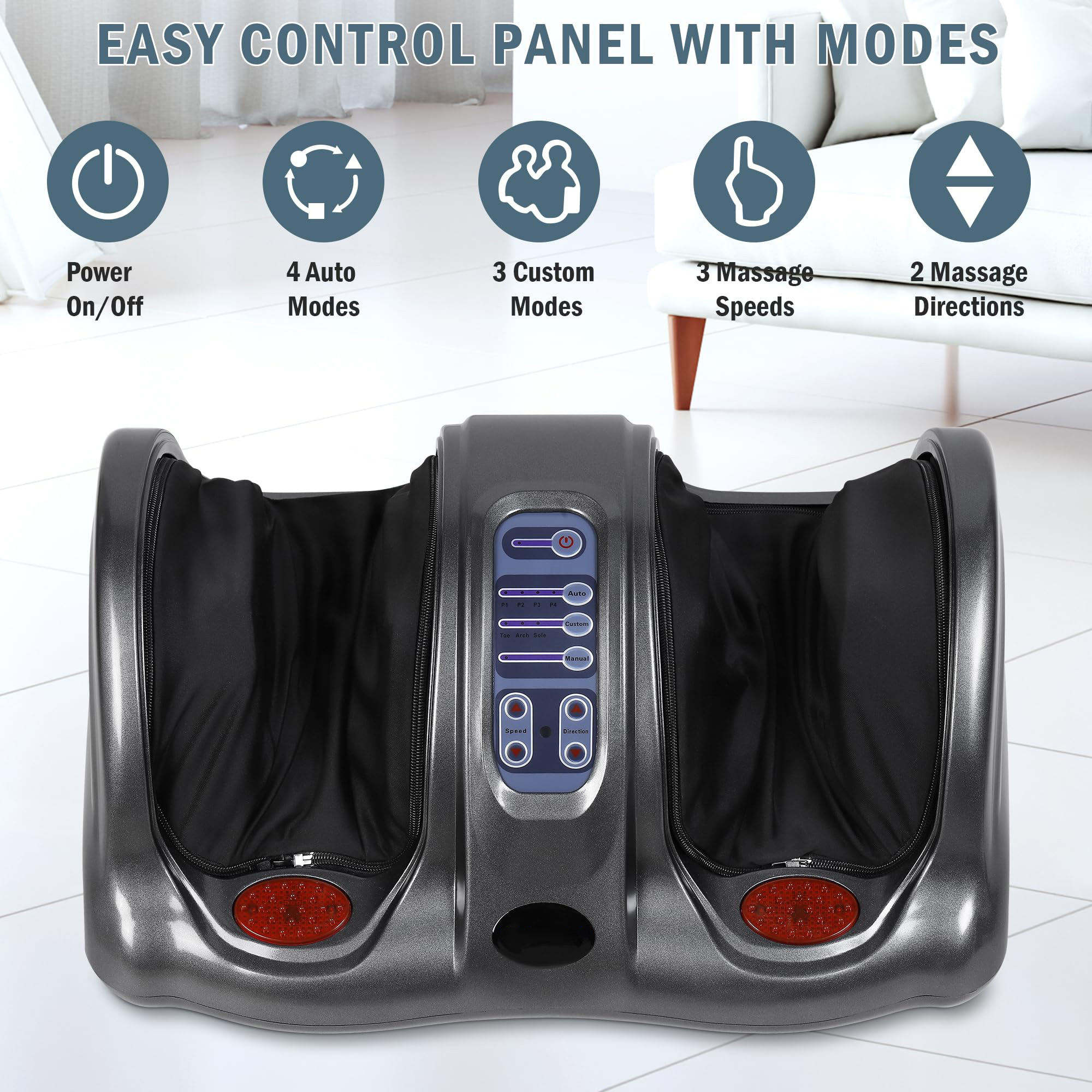Electric Foot Massager – 3-in-1 Relaxation with Heat, Vibration & Kneading